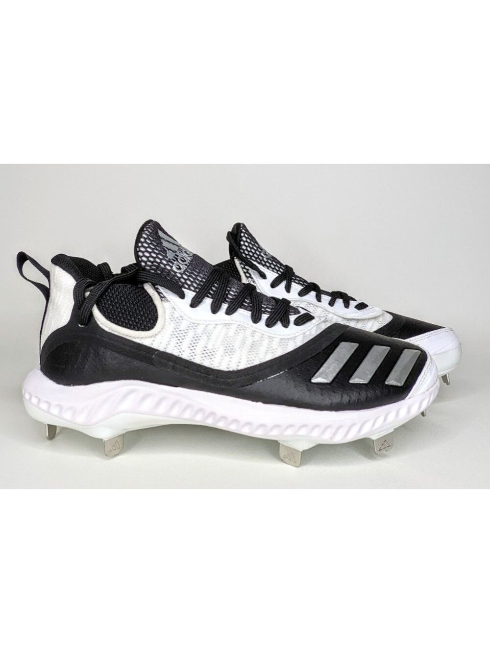Adidas Icon V Bounce Iced Metal Baseball Cleats Mens 7 Black White Shoes EE4131